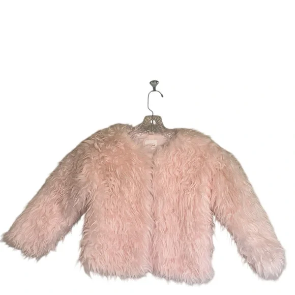 NWOT Cat & Jack Furry Teddy Baby Pink Jacket SZ-6/6X